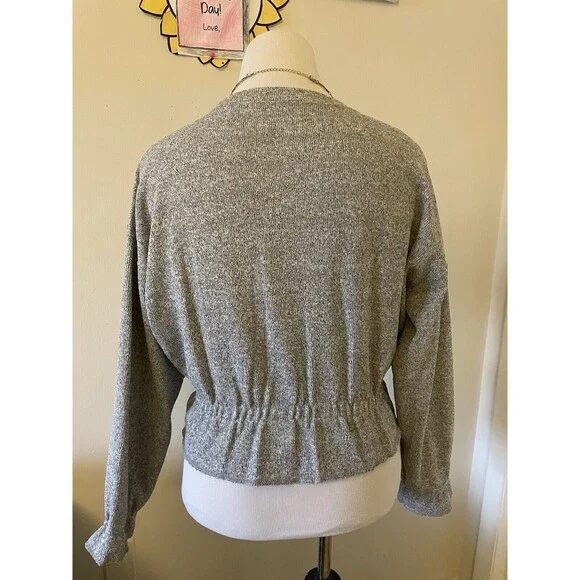 Zara Women’s Grey Jumper Sweater Pullover Crew Neck Long Sleeve Size S - Picture 2 of 7